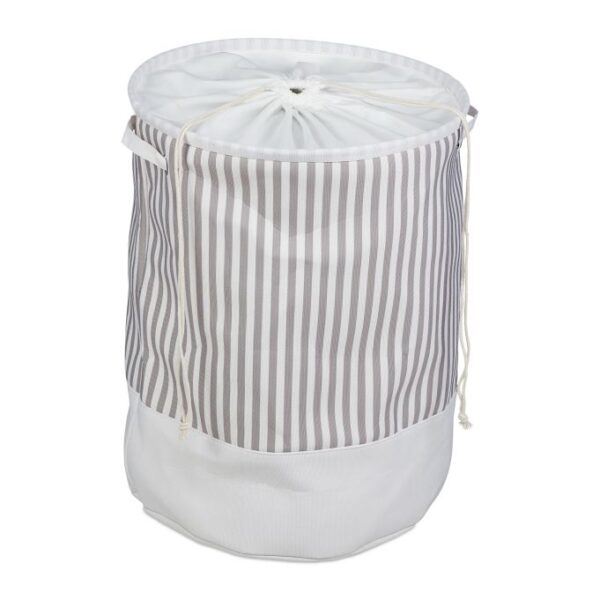 Skalbinių krepšelis 56x42,5cm, 60L., pilkos/baltos/kreminės spalvos