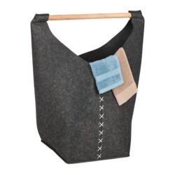 Skalbinių krepšelis 68x62x34,5cm, 50L., tamsiai pilkos/šviesiai rudos/baltos spalvos