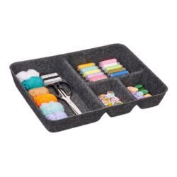 Daiktų laikymo dėžė 6,5x40x30cm., tamsiai pilkos spalvos