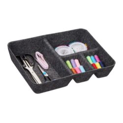 Daiktų laikymo dėžė 6,5x32x25cm., tamsiai pilkos spalvos