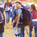 Beautiful teens at summer festival