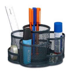 Rašymo priemonių organizatorius 10,5x16x17 cm., tamsiai pilkos spalvos