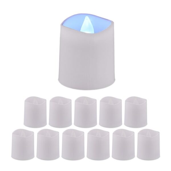 Rinkinys iš 12 LED žvakių 4,5x4cm., baltos spalvos