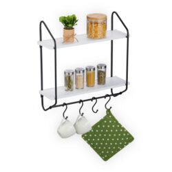 Pakabinama virtuvės lentyna 50x45x14,5cm., juodos/baltos spalvos