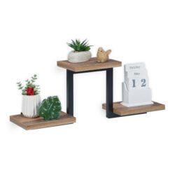 Virtuvės sieninė lentyna 23,5x59x15cm., rudos/juodos spalvos