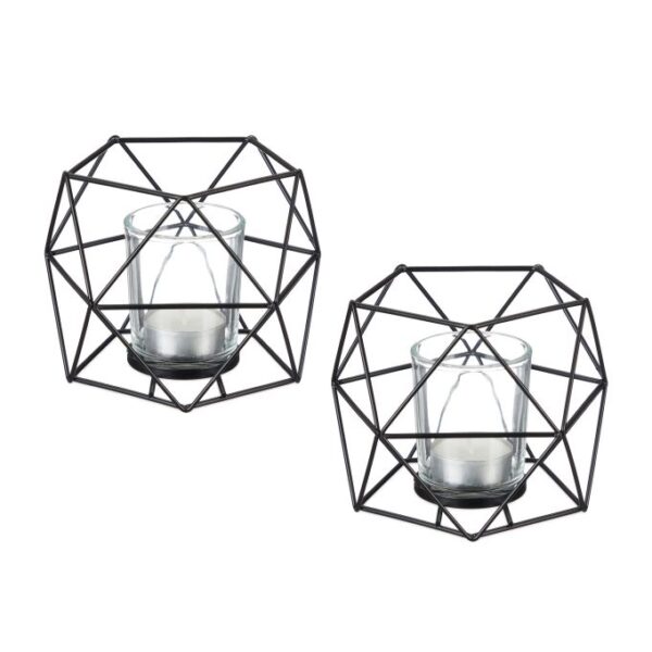 Metalinė žvakės žvakidė 13x12x10cm., juodos spalvos