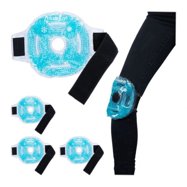 Rinkinys iš 4 šaldymo elementai 17x17x1cm., mėlynos/juodos/baltos spalvos