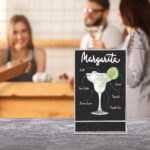 Blank menu on table in bar