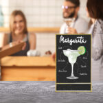 Blank menu on table in bar