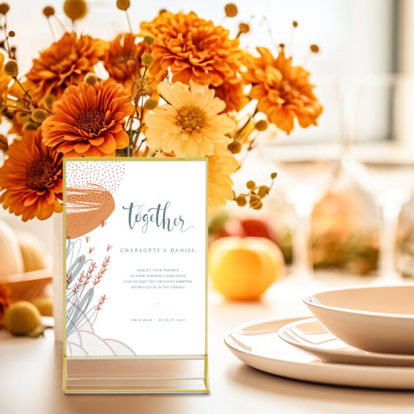 Modern holiday table setting white plate elegant glasses vase with flowers on white table. Concept of autumn holidays