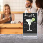 Blank menu on table in bar