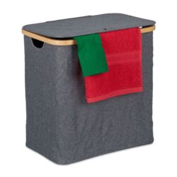 Skalbinių krepšelis 45x45x30cm, 60L., pilkos/šviesiai rudos spalvos