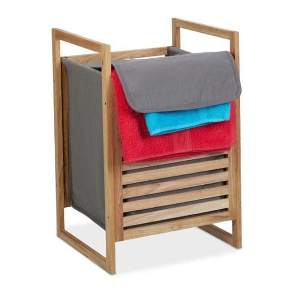 Skalbinių krepšelis 60x40x35cm, 50L., šviesiai rudos/pilkos spalvos