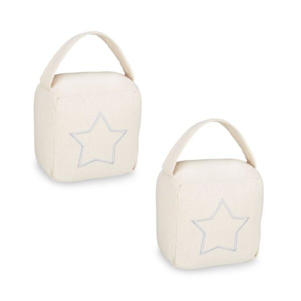 Rinkinys iš 2 durų atramų su žvaigždutę, smėlio spalvos