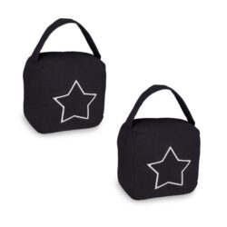 Rinkinys iš 2 durų atramų su žvaigždutę, juodos spalvos