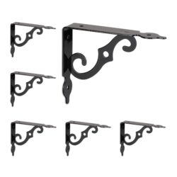 Rinkinys iš 6 sieninių vazonų laikiklių 11x2,5x14cm., juodos spalvos