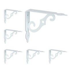 Rinkinys iš 6 sieninių vazonų laikiklių 11x2,5x14cm., baltos spalvos