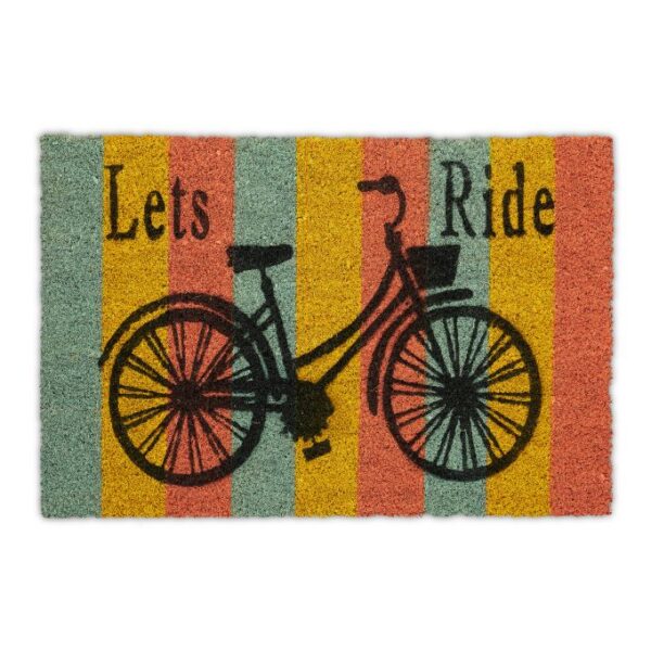 Durų kilimėlis " Lets ride" 60x40 cm., mėlynos/geltonos/raudonos spalvos