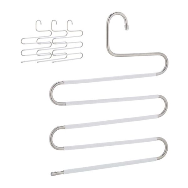 Kelnių pakabos 4vnt., baltos/sidabrnės spalvos