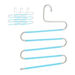 Kelnių pakabos 4vnt., mėlynos/sidabrnės spalvos