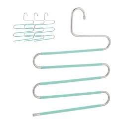 Kelnių pakabos 4vnt., mėtinės/sidabrnės spalvos