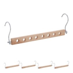 Drabužių pakabos 5vnt., sidabrinės/šviesiai rudos spalvos