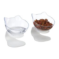 Rinkinys iš 2 skaidrių dubenėlių 15x13x15cm., baltos spalvos