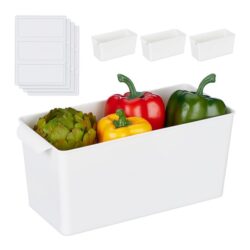 Rinkinys iš 4 laikymo dėžių su dangteliu 12,5x12,5x28cm., baltos spalvos