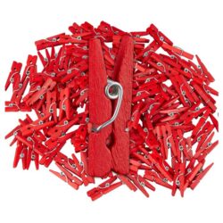 Skalbinių segtukų rinkinys 400 vienetų 2,5x0,8x0,3cm., raudonos spalvos