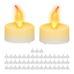 Rinkinys iš 50 LED žvakių 4,5x3,5cm., baltos spalvos