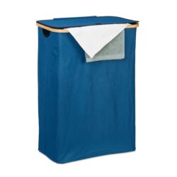 Skalbinių krepšelis 75x54x34cm, 105L., tamsiai mėlynos/šviesiai rudos/juodos spalvos