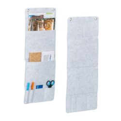 Rinkinys iš 2 pakabinamų organizatorių 64,5x25x0,5cm., pilkos spalvos