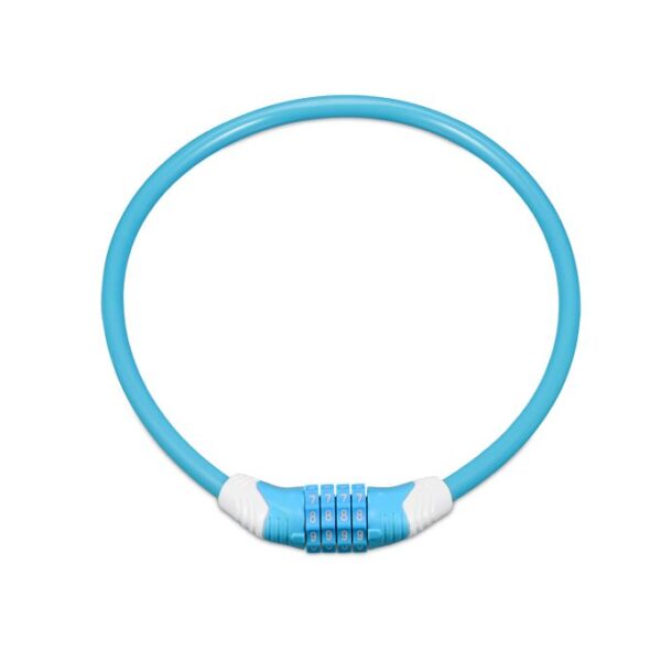 Dviračio spyna su kodu 70cm., mėlynos spalvos