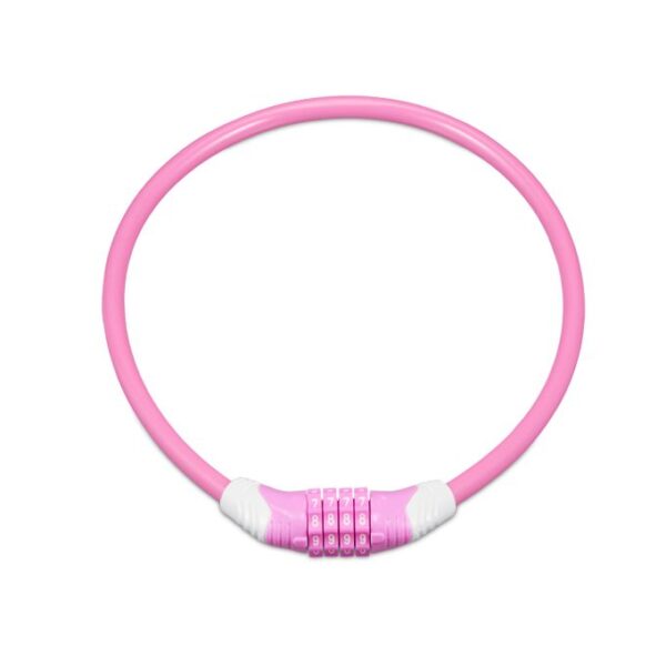 Dviračio spyna su kodu 70cm., rožinės spalvos