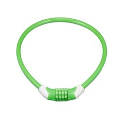 Dviračio spyna su kodu 70cm., žalios spalvos