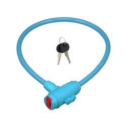Dviračio spyna su raktu 70cm., mėlynos spalvos