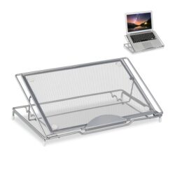 Nešiojamojo kompiuterio staliukas 14,5x37x25cm., sidabrinės spalvos