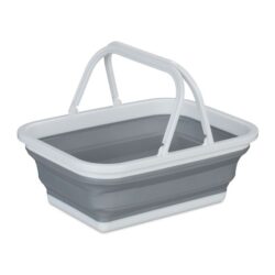 Sulankstomas krepšys su rankenomis 15x38x28cm., pilkos/baltos