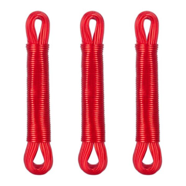 Rinkynis iš 3 skalbinių virvių 20m., raudonos spalvos