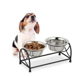 Dubenėliai su stovu 12x27,5x12,5cm., juodos/sidabrinės spalvos