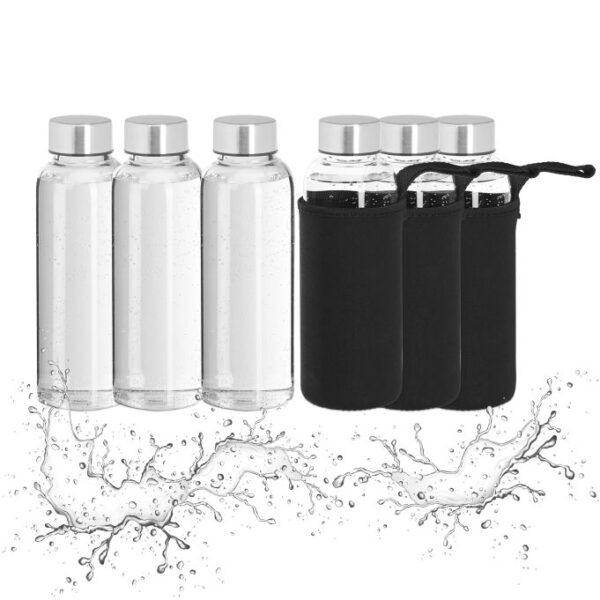 10047439_307_1_14c2abaedaa5b8e5a7f9b8460139a7ca.jpg Rinkinys iš 6 skaidrių gertuvių 20x6cm., sidabrinės/juodos spalvos