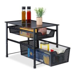 Pastatoma virtuvės lentyna 30x28x42,5cm., juodos spalvos