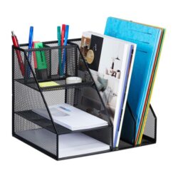 Rašymo priemonių ir dokumentų organizatorius 26x31x25,5 cm., juodos spalvos