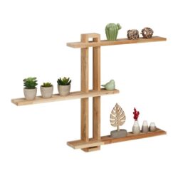 Svetainės sieninė lentyna 56x80x9cm., šviesiai rudos spalvos