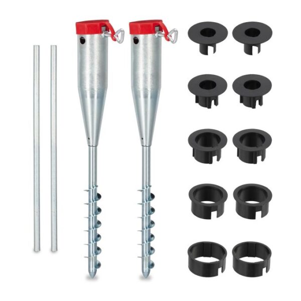 Rinkinys iš 2 skėčių stovų 56x7x10cm., sidabrinės/raudonos/juodos spalvos