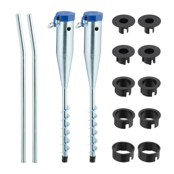 Rinkinys iš 2 skėčių stovų 56x7x10cm., sidabrinės/mėlynos/juodos spalvos