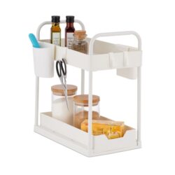 Pastatoma virtuvės lentyna 42,5x22x40cm., baltos spalvos