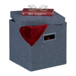 Sulankstoma sėdimoji vieta su atlenkiamu dangčiu 29,5x29,5x29,5cm., pilkos spalvos