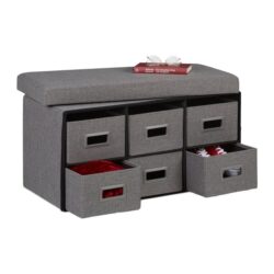 Suoliukas su 6 skyriais 39x75,5x37cm., pilkos spalvos