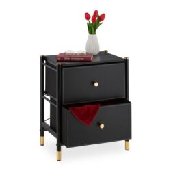 Spintelė prie lovos 55,5x46x33cm., auksinės/juodos spalvos